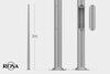 3 Meter langer Laternenpfahl / Lichtmast  eloxierter Aluminium mit Grundplatte