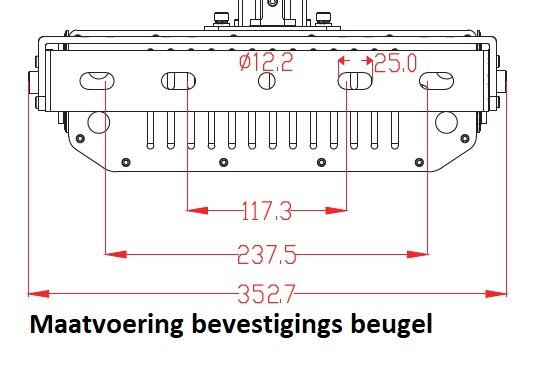 maatvoering bevestigings beugel LED max sport