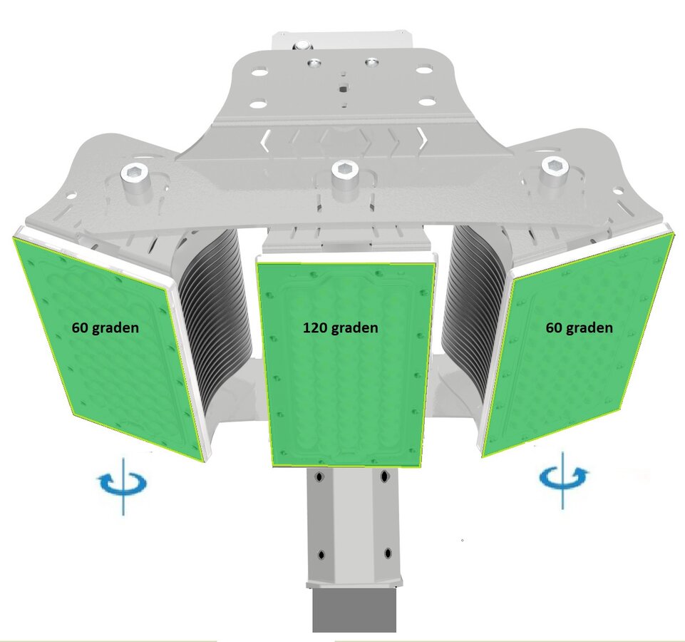 Vocare XLT 300W superpower lichtmast armatuur on top 520NM 60 - 120 - 60 graden lichthoek