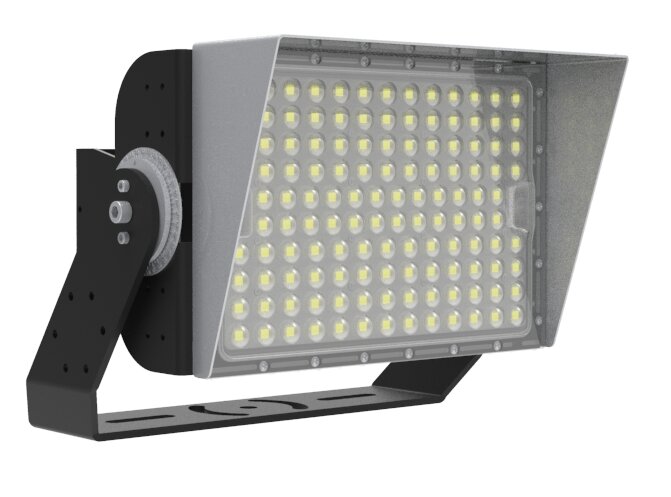 dubbele tennisbaan met meer dan 300 LUX 