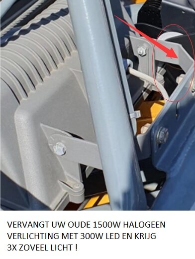 LED HIJSKRAAN GIEK VERLICHTING RVS 300W 12>36VLED MAX VOC-AUTOMOTIVE 230VAC of 400VAC