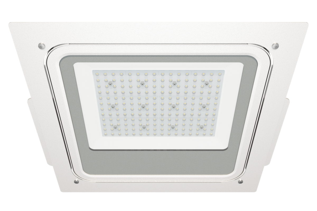 Vocare 80 watt LED inbouw schijnwerper voor luifels en tankstations chevron Exxon Esso Shell Texaco