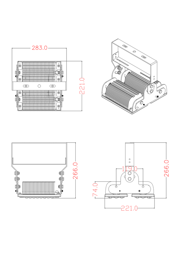 100W Multibeam LED schijnwerper - LED bouwlamp - LED breedstraler
