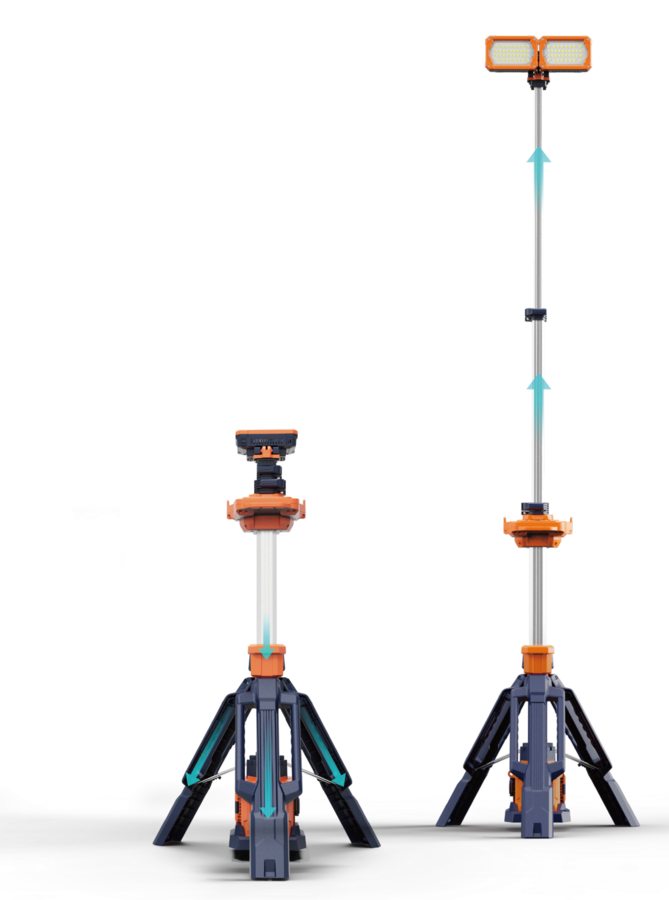 VOC-MOBLI-100 mobiele LED lichtmast Singlehead/Dualhead