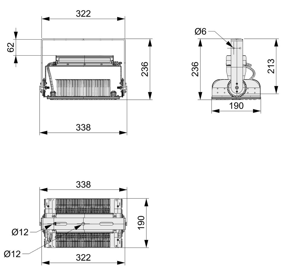 RVS LED-BOX 300W HEAVY DUTY SCHIJNWERPER VOOR HIJSKRANEN EN SCHEPEN