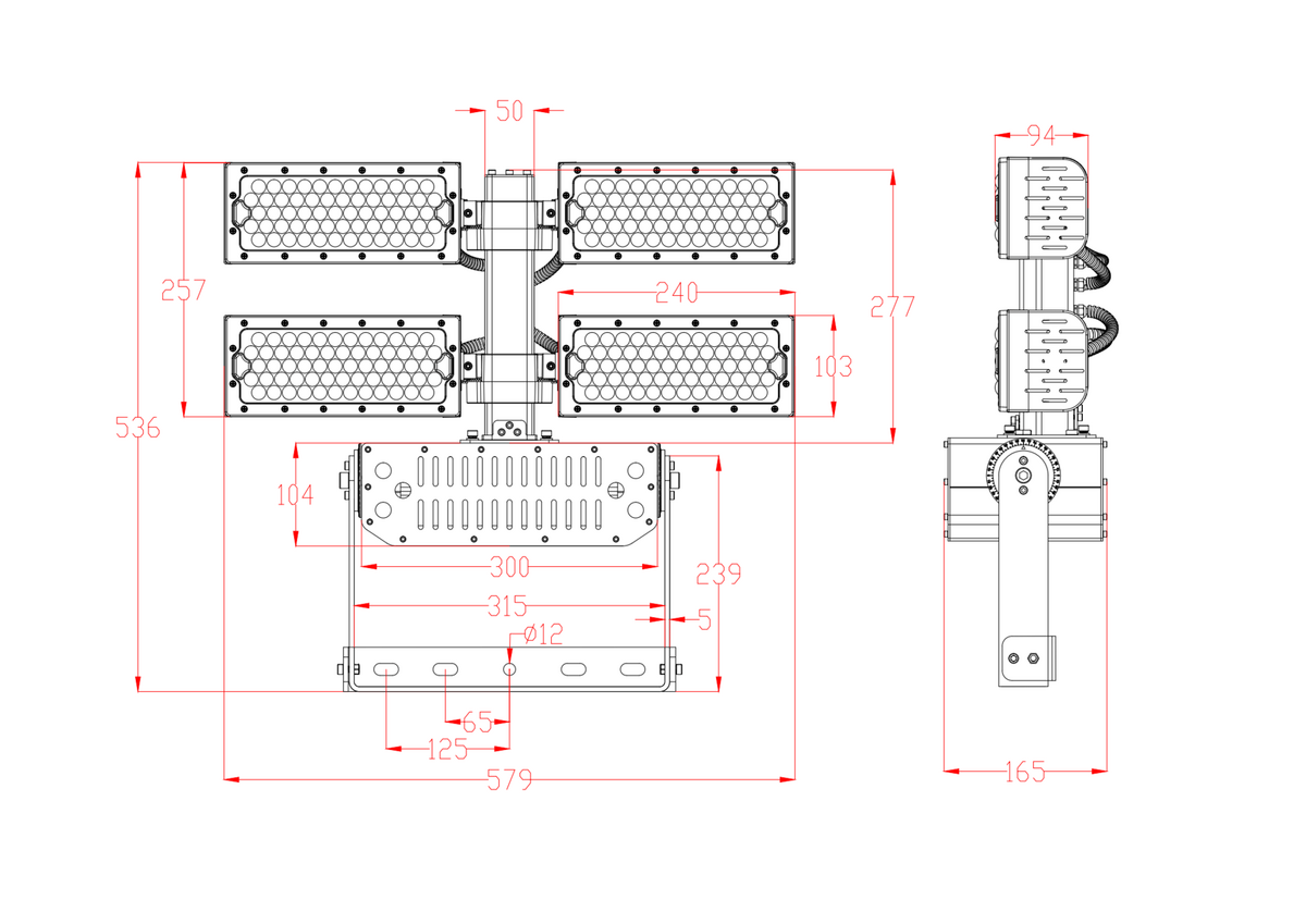 LED Sportveldverlichting - MAX-SPORT 480W - Product afmetingen