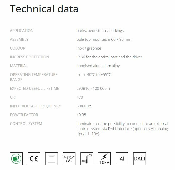 ROSA vega beta technical data
