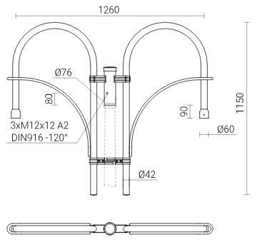wt-11-2 spigot dubbele uithouder