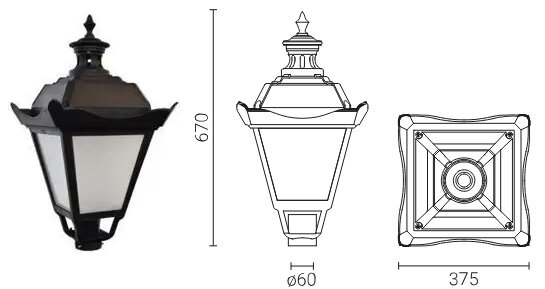Klassiek model Vocare Ledlight openbare verlichting