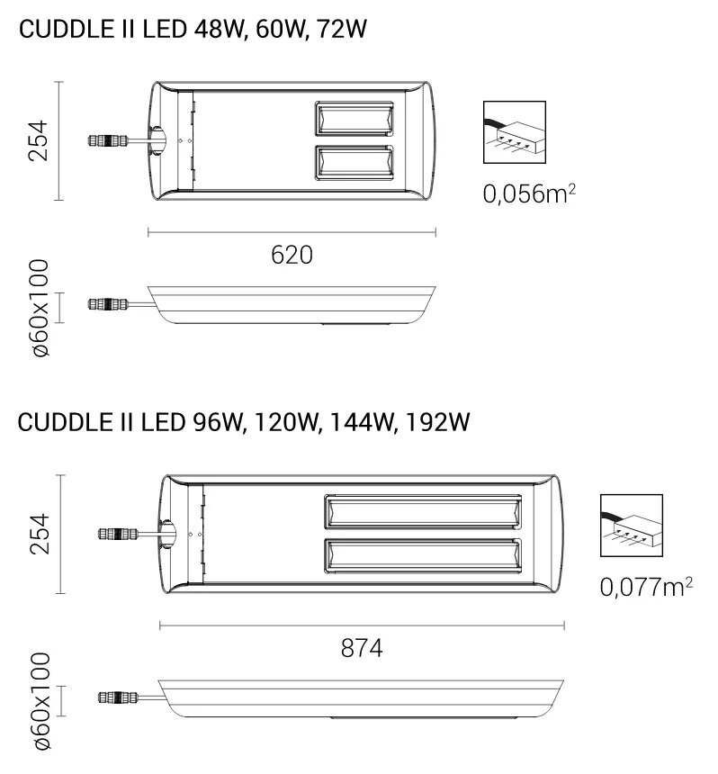 ROSA CUDDLE-II-LED 48>205W LED lantaarnpaal armatuur