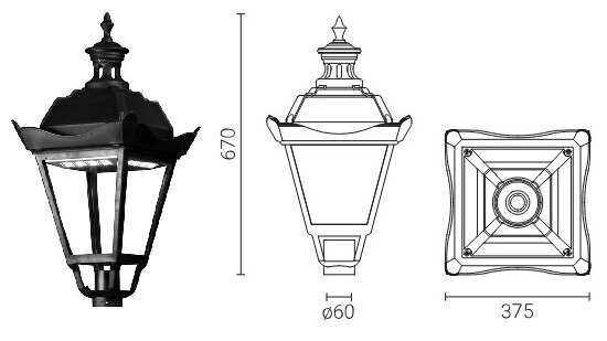 5 meter aluminium geanodiseerde lantaarnpaal lichtpaal lichtmast met armatuur