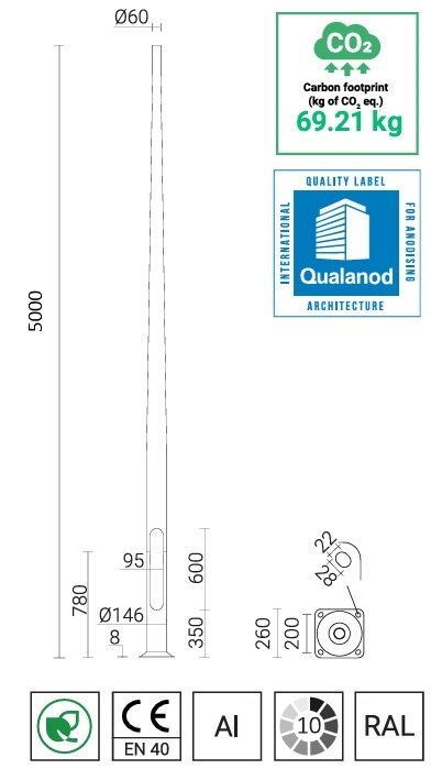 5M kantelmast cameramast