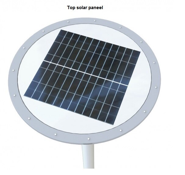 LED solar lantaarnpaal armatuur met accu en zonnepaneel voor plein en parkeerplaats