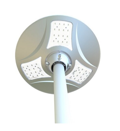 LED solar lantaarnpaal armatuur met accu en zonnepaneel voor plein en parkeerplaats