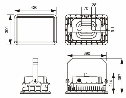 ATEX Floodlight - Dimensions