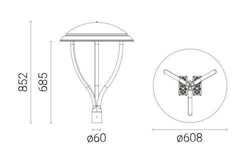 ROSA COSMO ROND LED PARK EN STRAAT VERLICHTING