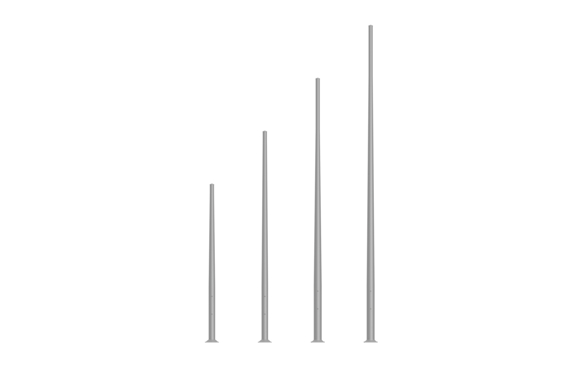 Cameramast in 3, 4, 5 en 6 meter hoog &ndash; hard geanodiseerd aluminium voor langdurig buitengebruik
