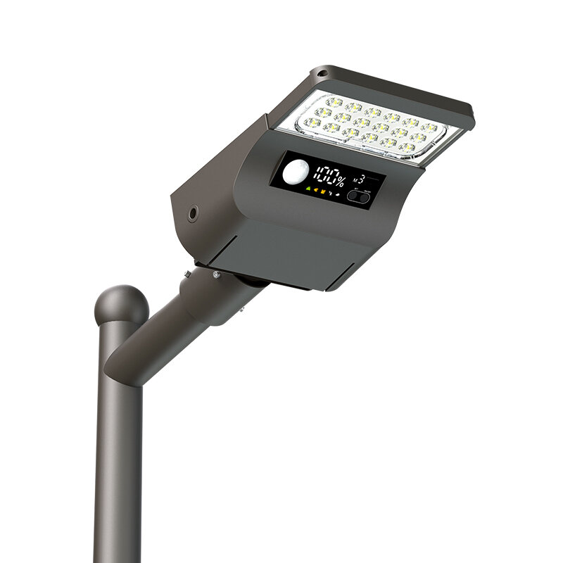 Weerbestendige solar straatlamp IP65 en IK08, geschikt voor buitengebruik.