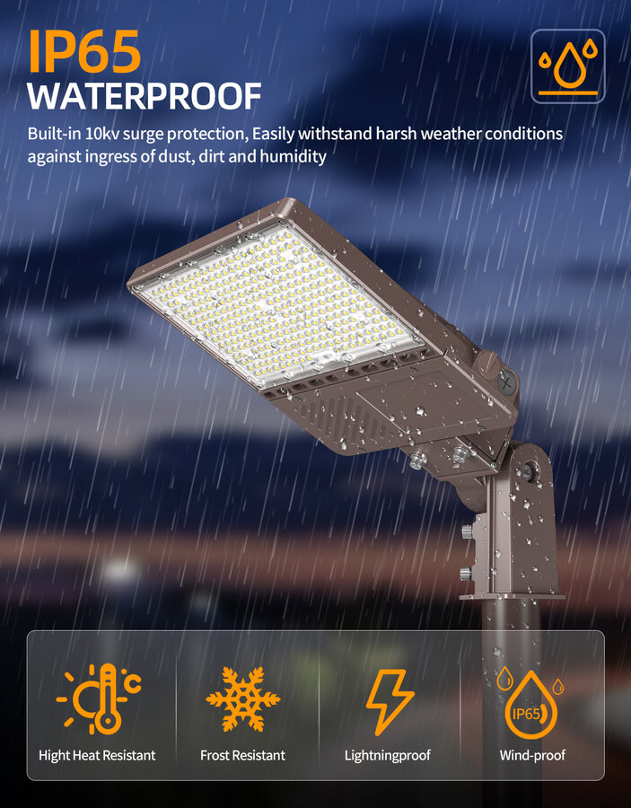 IP65 waterbestendige LED straatlamp voor buitengebruik.