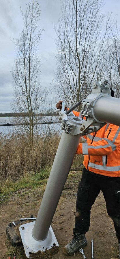 installatie aluminium cameramast 8,9,10,11,5 meter