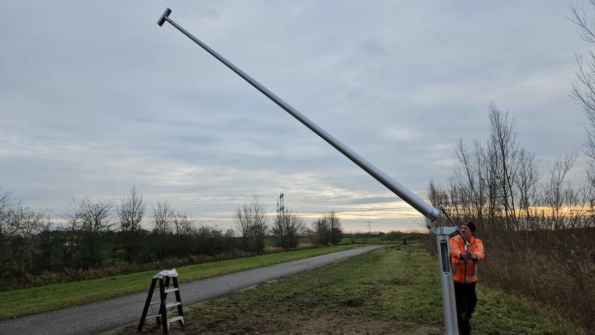 installatie aluminium cameramast 8,9,10,11,5 meter