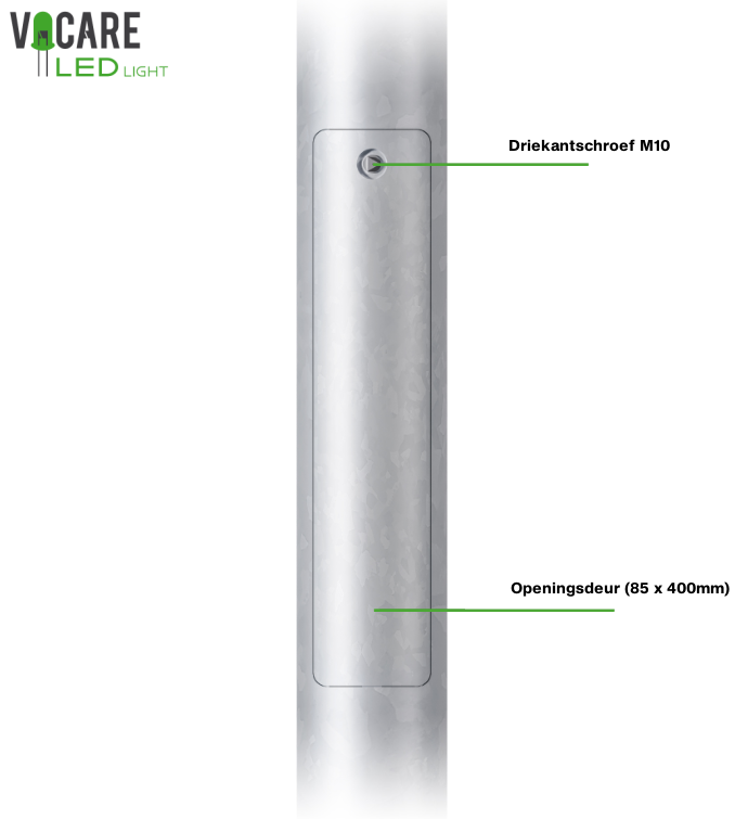 Stalen mastdeur van 5 meter lantaarnpaal