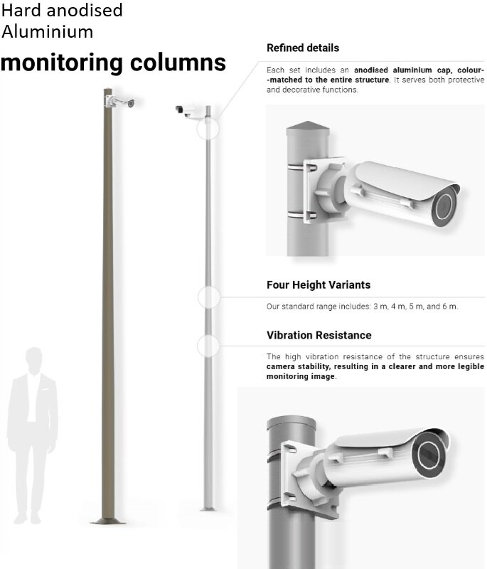 Stevige 5 meter aluminium cameramast &ndash; hard geanodiseerd, corrosiebestendig en onderhoudsarm