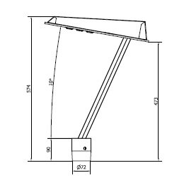 ROSA MIRA LED Lantaarnpaal MIRA LED voor centrum, tuin en park verlichting, 36 watt 