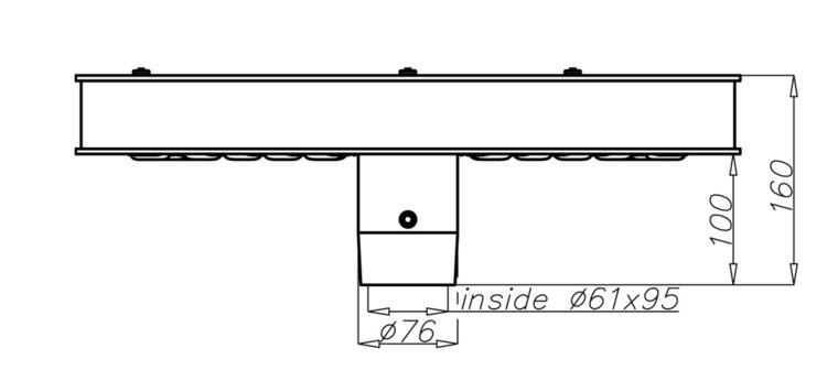 ROSA Lantaarnpaal VEGA LED BETA met armatuur VEGA LED, 60 watt voor winkelstraat, tuin en parkverlichting tekening