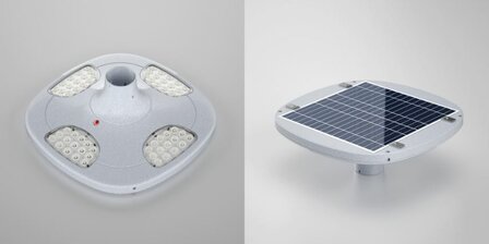 ACTIE : LED solar lantaarnpaal armatuur + zonnepaneel + afstandsbediening 4cel-maxilux 20W / 2400 Lumen
