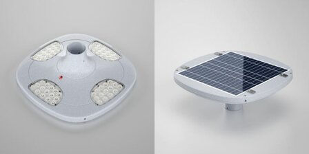 ACTION : LED solar lamppost luminaire + solar panel + remote control 4cel-maxilux 20W / 2400 Lumen 