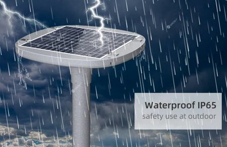 ACTIE : LED solar lantaarnpaal armatuur + zonnepaneel + afstandsbediening 4cel-maxilux 20W / 2400 Lumen