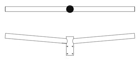 lampenrek breed tweevoudig 150cm buis 60mm t.b.v. lichtmast of camera mast. Zwaar thermisch verzinkt staal