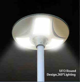 ACTIE : HYBRIDE LED solar + 230V lantaarnpaal armatuur + zonnepaneel + afstandsbediening 3cel-maxilux 20W / 2400 Lumen