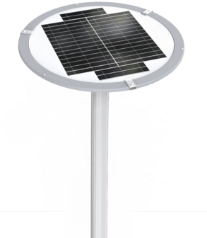 ACTIE : HYBRIDE LED solar + 230V lantaarnpaal armatuur + zonnepaneel + afstandsbediening 3cel-maxilux 20W / 2400 Lumen