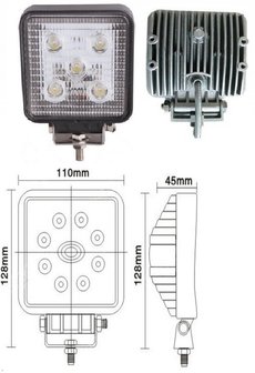 LED-Arbeitslicht 15 Watt 9 bis 60 Volt DC 6000 Kelvin 1250 Lumen