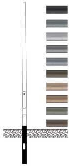 3 meter aluminium geanodiseerde lantaarnpaal in kleur zwart, antraciet etc. 3 meter aluminium geanodiseerde lantaarnpaal in kleur zwart, antraciet etc.