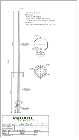 15 meter lantaarnpaal lichtmast lichtpaal mast met voetplaat grondplaat montageplaat