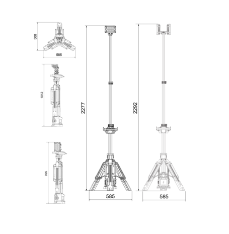 VOC-MOBLI-100 tragbarer LED Lichtturm Singlehead/Dualhead