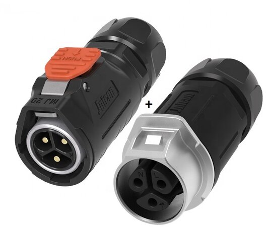 connector snelkoppeling IP67 waterdicht 3 aderige kabel 0,5mm2 tot 4,0 mm2 Buitendiameter kabel 5 tot 13 mm