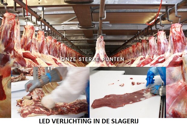 Waterproof  en heavy duty 60W TRI LED bar 150cm Vocare verlichting voor slagerij en visverwerking