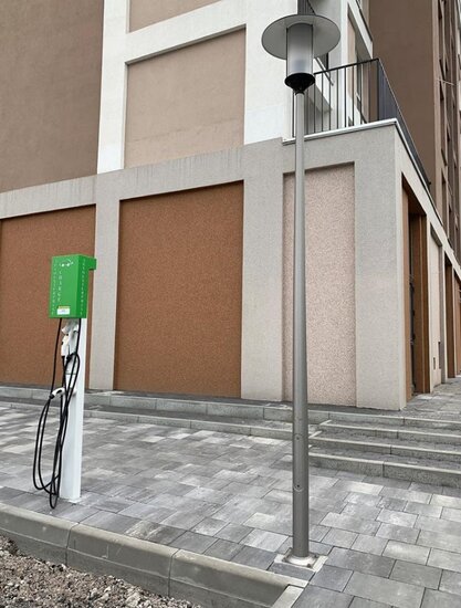 Aluminium lichtmast inclusief LED armatuur