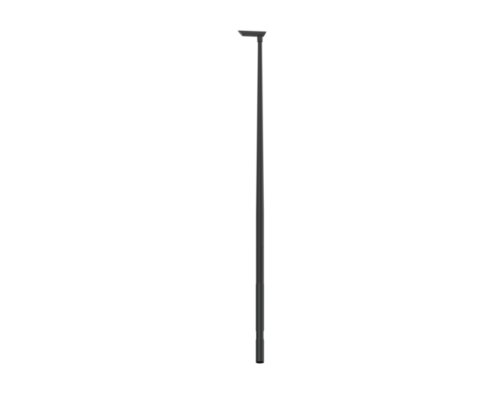 4 meter hoge aluminium lichtmast inclusief 27W zwarte LED straatlamp – complete set