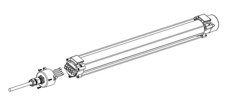 Technische tekening van VOC-P69X ATEX LED armatuur