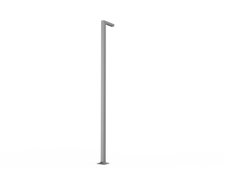 Vierkante aluminium lichtmast met betonnen sokkel &ndash; Moderne lichtmast