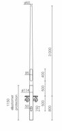 Aluminium lichtmast - Technische tekening
