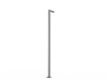 Vierkante aluminium lichtmast met betonnen sokkel &ndash; Moderne lichtmast