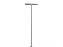 Vierkante aluminium lichtmast met dubbele uithouder – LED straat- en terreinverlichting