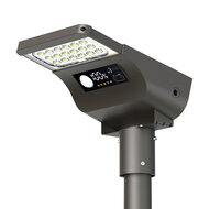 Solar straatverlichting met ingebouwde bewegingssensor voor energiebesparing.