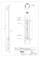 Technische tekening van een 5 meter hoge lantaarnpaal met afmetingen.